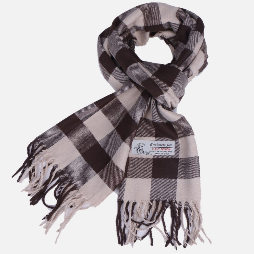 Women's Scarf Beige/Brown 72"x12"